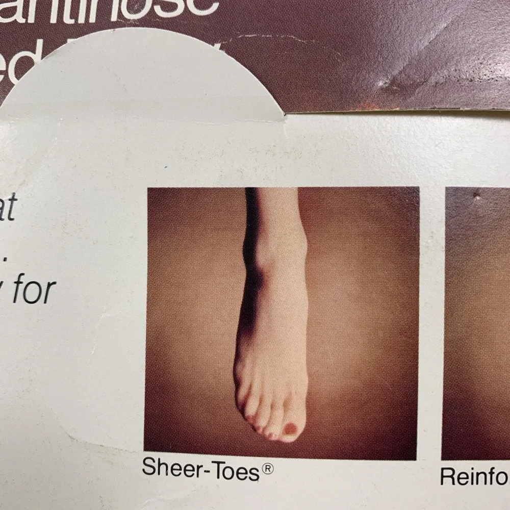 Vintage JCPenney Sheer Toes Pantyhose Size‎ Long Black 89 Long Wearing Pantihose